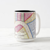 ニュー・オーリンズの歴史的な地図のマグ ツートーンマグカップ (正面右)