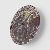 ニュー・オーリンズの水道メーターの柱時計 ラウンド壁時計 (傾斜)