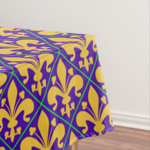 ニュー・オーリンズの謝肉祭の(紋章の)フラ・ダ・リ テーブルクロス