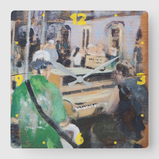 ニュー・オーリンズの通りバンド時計 スクエア壁時計 (正面)