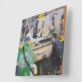 ニュー・オーリンズの通りバンド時計 スクエア壁時計 (傾斜)