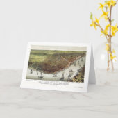 ニュー・オーリンズのLAのパノラマ式の地図- 1885年 カード (黄色い花)