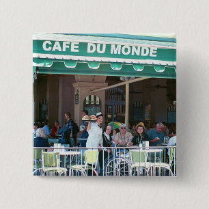 ニュー・オーリンズコーヒーおよびBeignets 缶バッジ