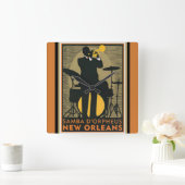 ニュー・オーリンズジャズ柱時計 スクエア壁時計 (ホーム)