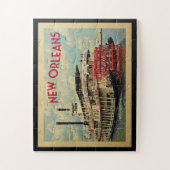 ニュー・オーリンズルイジアナの川船のヴィンテージ旅行 ジグソーパズル (縦)