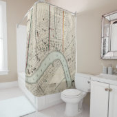 ニュー・オーリンズルイジアナ(1845年)のヴィンテージの地図 シャワーカーテン (インサイチュ)