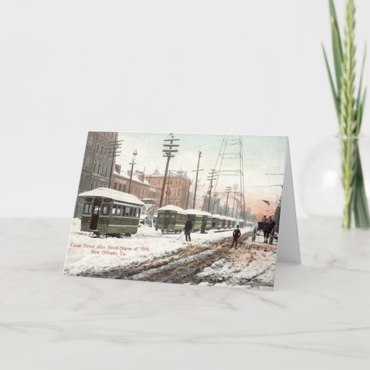 ニュー・オーリンズ運河Stの雪1895年 カード (正面)