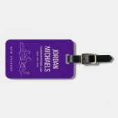 ニュー・オーリンズ都市スカイライン|はあなたの文字を加えます ラゲッジタグ (正面横)