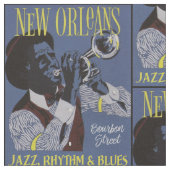 ニュー・オーリンズ音楽生地 ファブリック (クローズアップ)