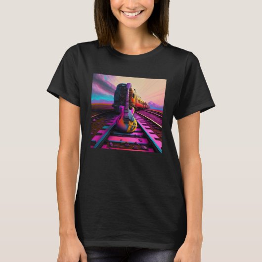 ニュー・サイケデリア サイケデリック ギター トレイン Tシャツ (正面)