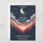 ニュー ナイト サンセット スターズ ムーン クラウド トワイライト ウェディング 招待状 (正面)