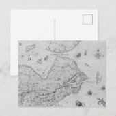 ニュー・フランスまたはカナダの地図 ポストカード (正面/裏面)