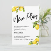 ニュー プラン ウォーターカラー レモンズ 延期 ウェディングカード 招待状 (スタンド正面)