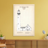ニュー・プレスクアイル灯台 - ミシガン州 - SBD キャンバスプリント (インサイチュ (リビング))