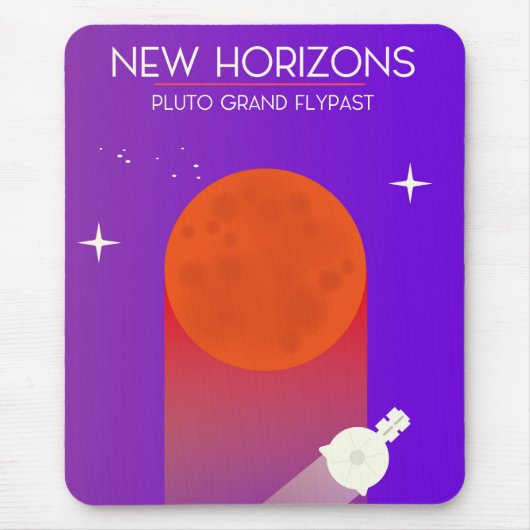 ニュー・ホライズンズ冥王星大接近飛行の宇宙アート マウスパッド (正面)