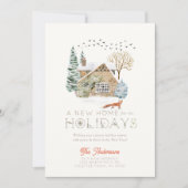 ニュー ホーム コージー ハウス フォックス クリスマス ホリデー カード (正面)