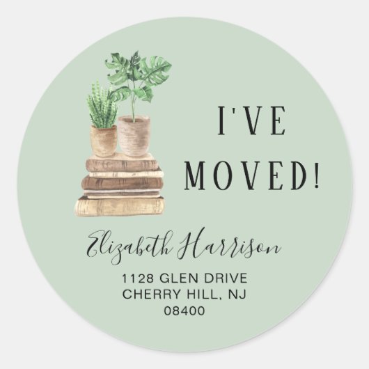 ニュー ホーム ボーホー プランツ サージ グリーン 返送先住所 ラウンドシール (正面)