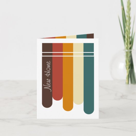 ニュー・ホーム　マルチカラー　垂れるペイント　虹 カード (正面)