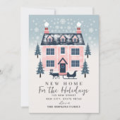 ニュー・ホーム・ラスティック・ピンク・パステル・ハウス・クリスマス・カード (正面)