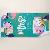 ニュー ミセス | トロピカル リーフ ビーチタオル (正面)