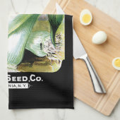 ニラネギの種の包みのラベル キッチンタオル (四つ折り)