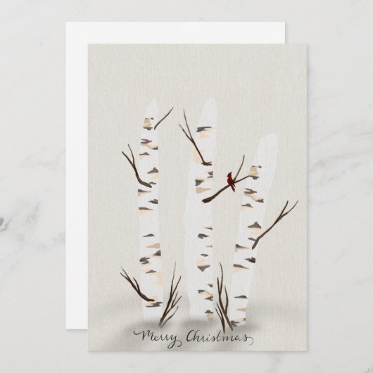 ニレの木とカーディナル シーズンカード (正面/裏面)