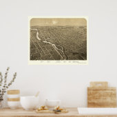 ニレスMIパノラママップ – 1868 ポスター (キッチン)