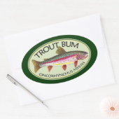 ニレユーモアのあるジマス 楕円形シール (封筒)