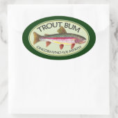 ニレユーモアのあるジマス 楕円形シール (バッグ)