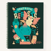 ニワトの詐欺師を描いた漫画のファンタスティックな動物たち ノートブック (正面)