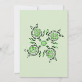 ニワトリがドット・アートを飾る。 招待状 (裏面)