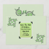 ニワトリがドット・アートを飾る。 招待状 (正面/裏面)