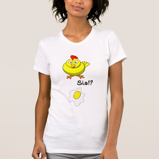 ニワトリが目にした目玉焼き Tシャツ (正面)