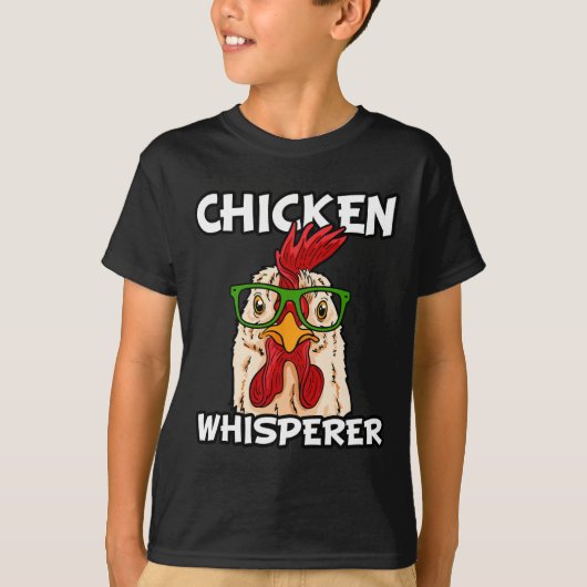 ニワトリささやき人 ニワトリ農家 ニワトリ好き 農場の雄鶏 Tシャツ (正面)