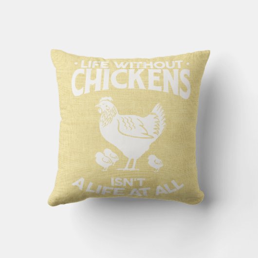 ニワトリとの生活タイポグラフィ クッション (裏面)