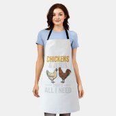 ニワトリとイエスのヴィンテージ牧場信仰Tシャツ_1 エプロン (着用した状態)