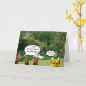 ニワトリとイースターエッグ カード (黄色い花)