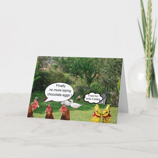 ニワトリとイースターエッグ カード (正面)
