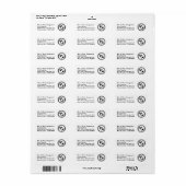 ニワトリとオスのニワトリ 黒と白の差出人住所ラベル ラベル (フルシート)