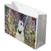 ニワトリとガーデンパス、グスタフクリムト ラージペーパーバッグ (正面アングル)