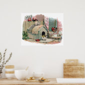 ニワトリとネコと吠える犬 ポスター (キッチン)