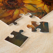 ニワトリとヒマワリの油絵 ジグソーパズル (側面)