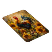 ニワトリとヒマワリ油絵柔軟 マグネット (右側)