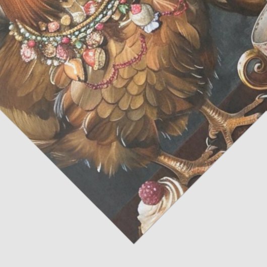 ニワトリとヒヨコのティーパーティーデコパージュ 薄葉紙 (詳細)