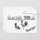 ニワトリとヘンカントリー魅力的ファーム ポストカード (正面/裏面)