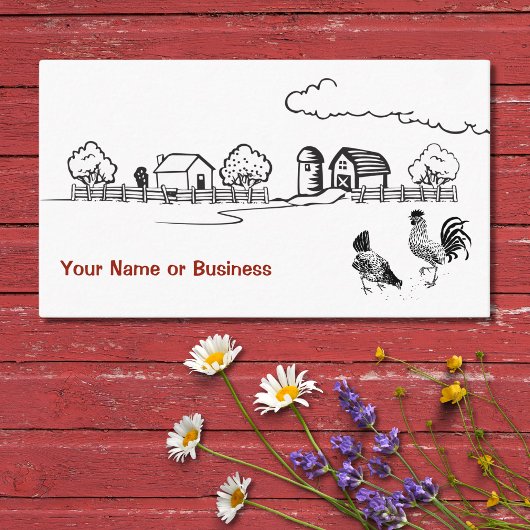 ニワトリとヘンカントリー魅力的ファーム 名刺