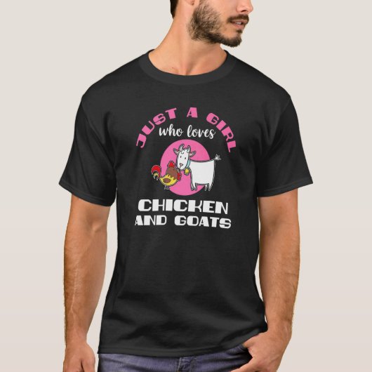 ニワトリとヤギが好きな女の子トラクターF Tシャツ (正面)