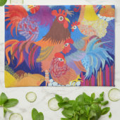 ニワトリとロスター キッチンタオル (折り畳み)