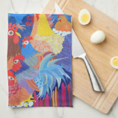 ニワトリとロスター キッチンタオル (四つ折り)