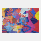 ニワトリとロスター キッチンタオル (横)